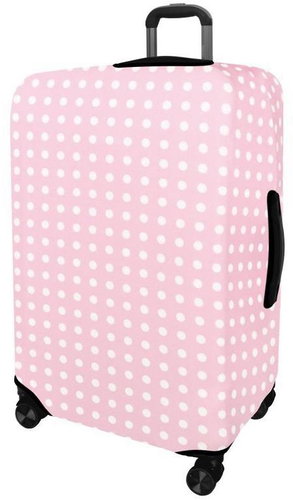 Kufryplus suitcase cover H52 Polka dot I pink M - Luggage Cover - Main image