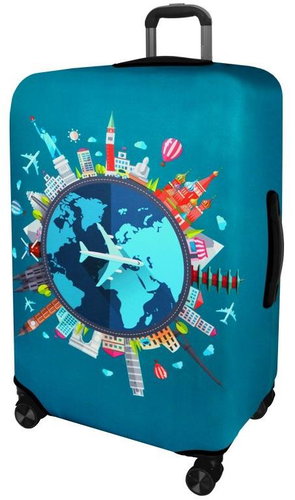 Kufryplus suitcase cover H302 Around the world M - Luggage Cover - Main image