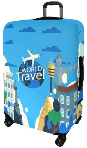 Kufryplus suitcase cover H118 World Travel M - Luggage Cover - Main image