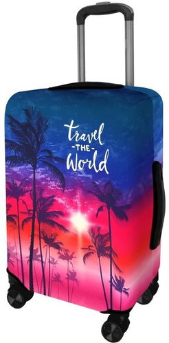 Kufryplus suitcase cover H432 Palms in the sunset S - Luggage Cover - Main image