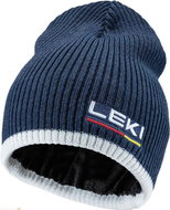 Leki Wool Beanie dark denim-white-poppy red - Winter Hat