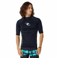 RIP CURL Men's lycra shirt WAVES short sleeve, black - Lycra Clothing