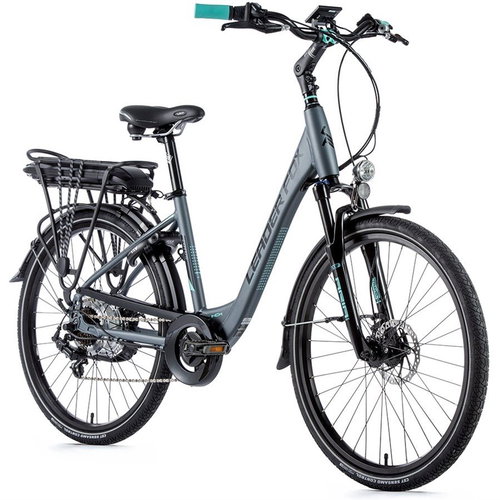 Leader Fox Lotus 26" Matte Grey/Light Green 20" Size L - Electric Bike - Main image