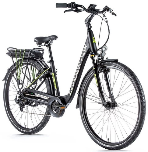 Leader Fox Park City 28" Black Matt / Green 20" size L - Electric Bike - Main image