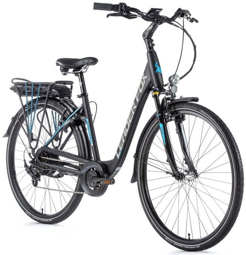 Leader Fox Park City 28 "black matt / blue 20" size L - Electric Bike - Main image