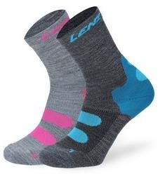LENZ Outdoor 1.0 grey-pink/grey-azur 20 size 39-41 - Socks - Main image