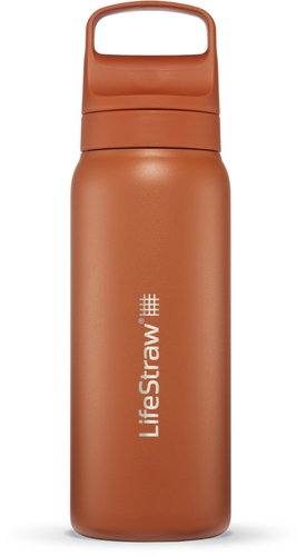 LifeStraw Go 2.0 stainless steel water filter bottle, 24 oz, orange - Water Filter Bottle - Main image