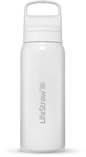 LifeStraw Go 2.0 stainless steel water filter bottle, 24 oz, white - Water Filter Bottle - Main image