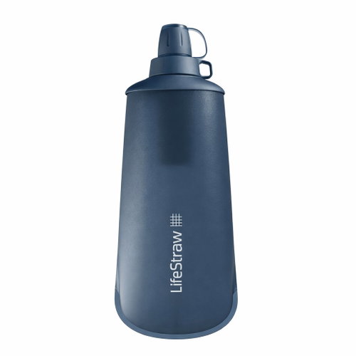 LifeStraw Peak Series foldable squeeze bottle 1 l, mountain blue - Water Filter Bottle - Main image