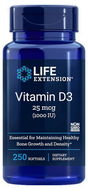 Life Extension Vitamín D3 1000 IU, 250 kapslí - Vitamín D3