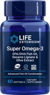 Life Extension Super Omega-3 EPA/DHA with Sesame Lignans & Olive Extract EU 60 softgelů - Omega 3
