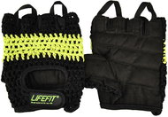 LIFEFIT FIT Exercise gloves, black - green, size 4.5 mm, dia. M - Workout Gloves