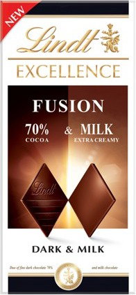 Lindt Excellence Fusion Dark and milk chocolate 70% 100g - Chocolate - Main image