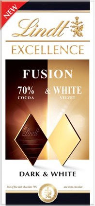 Lindt Excellence Fusion Dark and White Chocolate 70% 100g - Chocolate - Main image