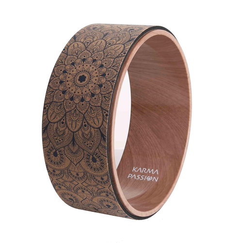 Mandala Boho Blue Cork Yoga Wheel - Yoga Wheel - Main image