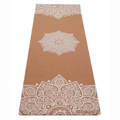 Cork Yoga Mat Mandala White 4mm - Yoga Mat - Main image