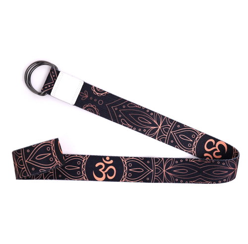Yoga Belt Mandala OHM Gold - Yoga Strap - Main image