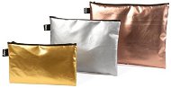 LOQI Metallic Matt Gold, Silver, Rose Gold Zip Pockets - Travel Kit