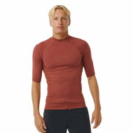 RIP CURL DAWN PATROL Pánské lycrové triko, krátký rukáv, rezavé, vel. M - Lycra Clothing