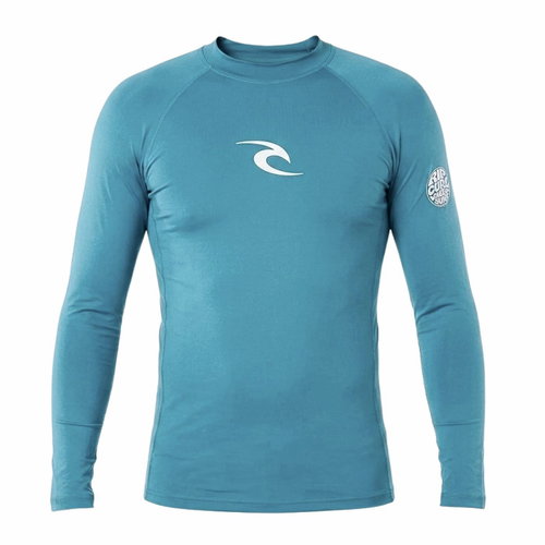 Rip Curl Waves LS Rash Vest, bluefin, blue/grey, M - Lycra Clothing - Main image