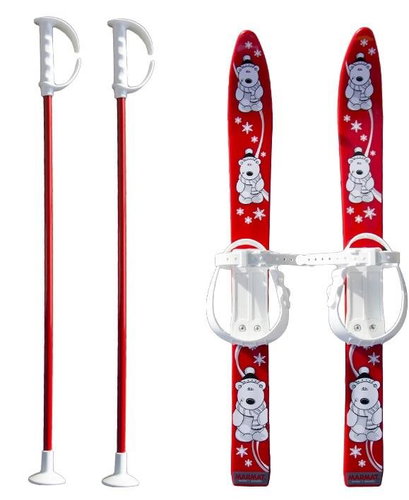 Master Baby Ski 70 cm, children's plastic skis red - Ski set - Main image