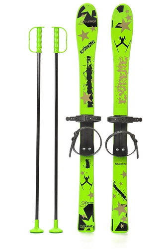 Master Baby Ski 90 cm, children's plastic skis green - Ski set - Main image