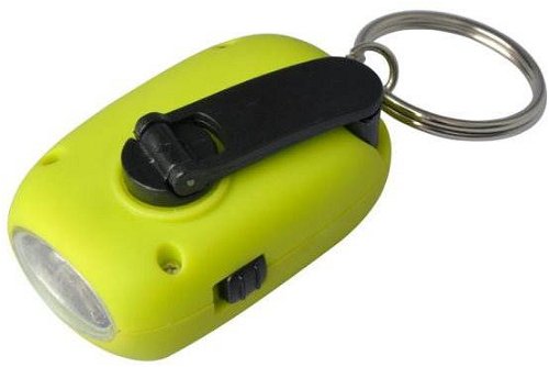Munkees Mini Solar Dynamo LED Flashlight with Keychain