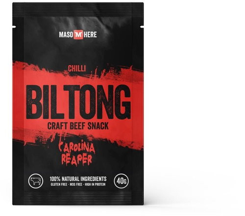 Meat Here beef biltong with Carolina Reaper 40 g - Dried Meat - Main image