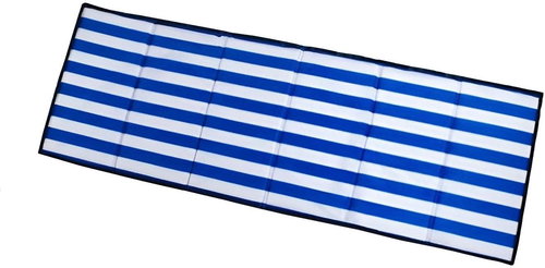 Malatec 10065 Folding mat for camping, beach 205 × 70 × 2 cm blue and white - Beach lounger - Main image