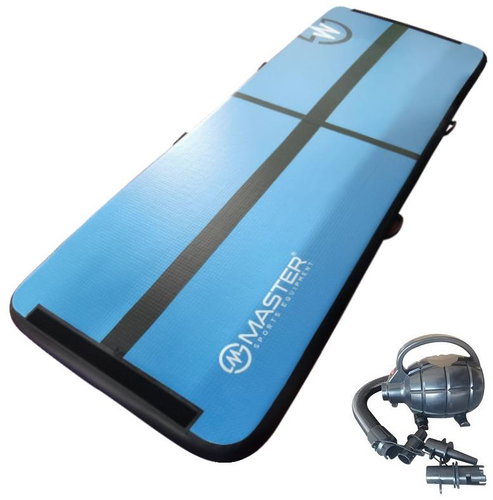 Master Airtrack inflatable mat 400 × 100 × 10 cm, blue, black - Airtrack  - Main image