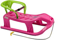 Master Snow Star plastic sled with backrest, pink - Sledge