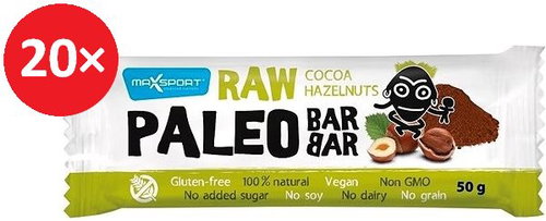 MAX SPORT RAW PALEO BAR cocoa hazelnuts 20 pieces - Raw Bar - Main image
