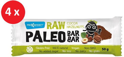 MAX SPORT RAW PALEO BAR cocoa presses. 4x50g - Raw Bar - Main image