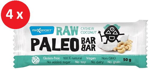 MAX SPORT RAW PALEO BAR cashew coconut 4x50g - Raw Bar - Main image