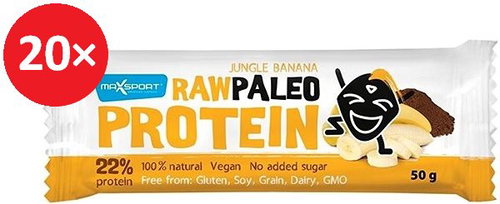 MAX SPORT RAW PALEO PROTEIN Jungle Banana 20 pcs - Protein Bar - Main image