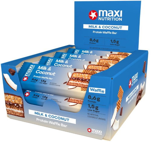 MaxiNutrition Waffle protein bar milk and coconut 12 × 40 g - Protein Bar - Main image