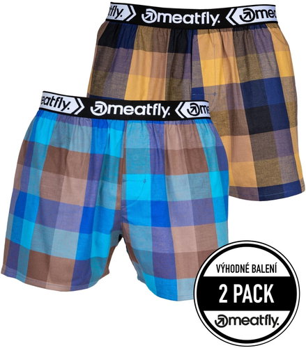 Meatfly 2Pack Gigi, Brown/Blue, S - Boxer Shorts - Main image