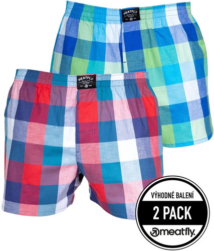 Meatfly 2Pack Doug, Navy Red/Green, XXL - Boxer Shorts - Main image