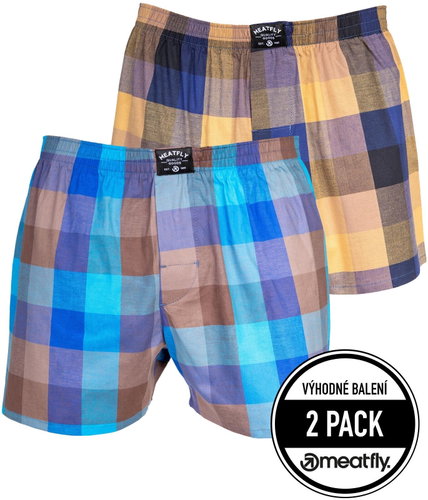 Meatfly 2Pack Doug, Brown/Blue, M - Boxer Shorts - Main image