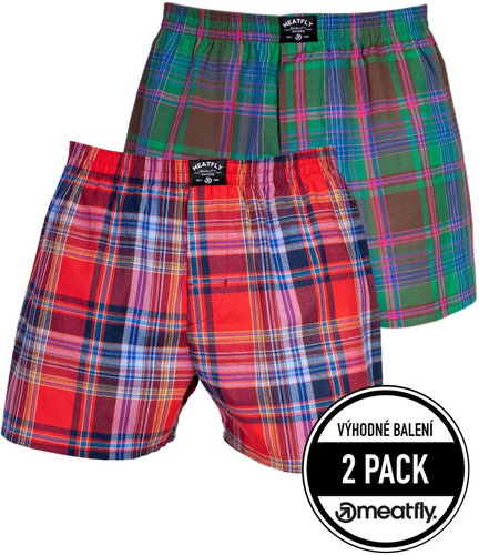 Meatfly 2Pack Doug, Pink/Green, S - Boxer Shorts - Main image