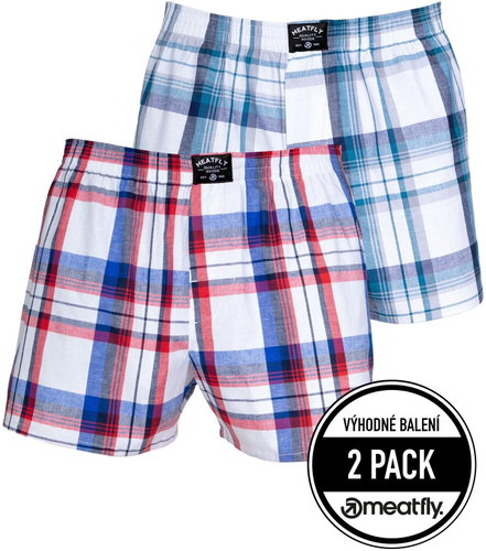 Meatfly 2Pack Doug, Red/Blue, S - Boxer Shorts - Main image