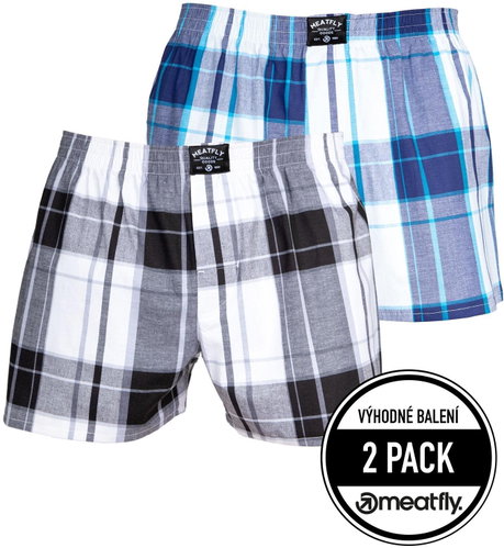 Meatfly 2Pack Doug, Black/Blue, S - Boxer Shorts - Main image