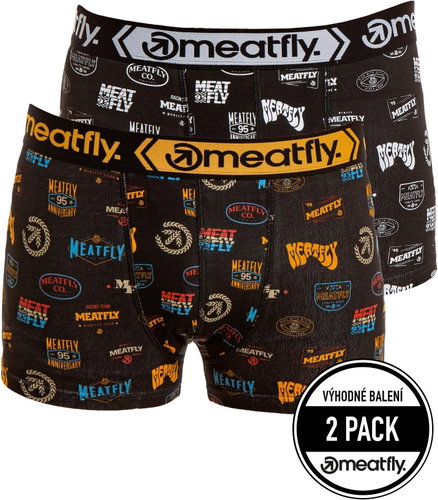 Meatfly 2Pack Balboa Boxershorts, Badges, S - Boxer Briefs - Main image