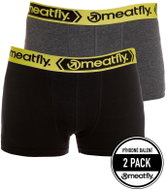 Meatfly 2Pack Balboa Boxershorts, Grey Heather/Black, L - Boxer Briefs