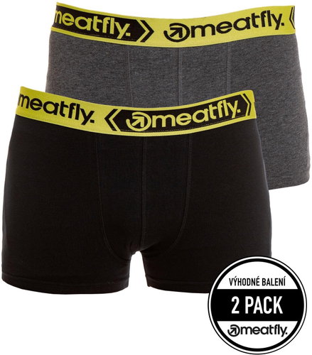 Meatfly 2Pack Balboa Boxershorts, Grey Heather/Black, XL - Boxer Briefs - Main image