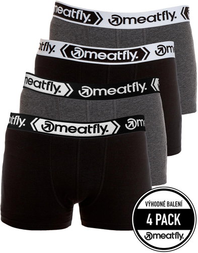 Meatfly 4Pack Balboa Boxershorts, Black/Gray Heather, S - Boxer Briefs - Main image