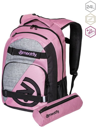 Meatfly Exile Dusty Rose/Grey 24 l - School Backpack - Main image