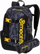 Meatfly Basejumper backpack, Blueprint Black - School Backpack