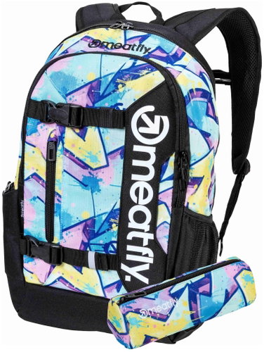 Meatfly Basejumper backpack, Graffity - School Backpack - Main image