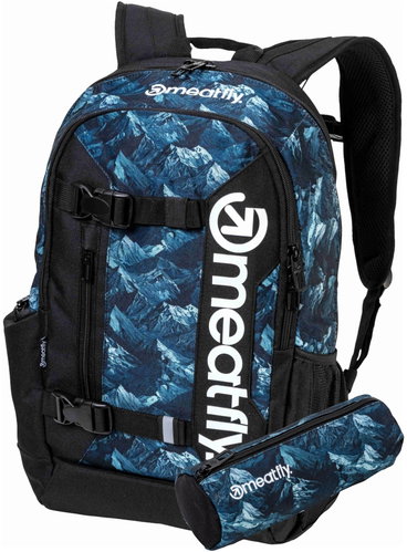 Meatfly Basejumper backpack, Green Mountains - School Backpack - Main image